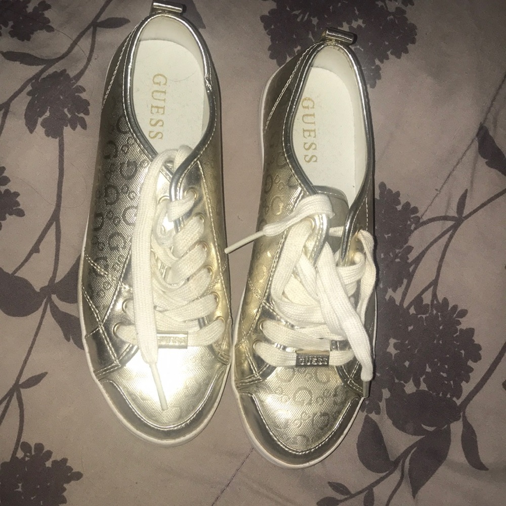 Gold Guess sneakers